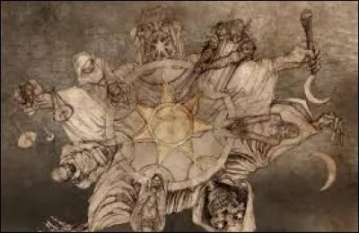 Dans la religion des Sept, que représente la vieille femme ?