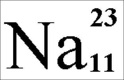 Le noyau de l'atome de sodium est représenté symboliquement par cette notation : que signifient "23" et "11" ?