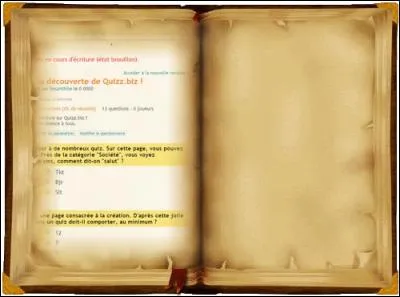 Cette page du livre est consacrée aux quiz. En voici un exemple, celui auquel vous êtes en train de jouer. Combien de joueurs y a-t-il au moment de la photo ?