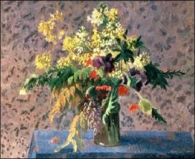 Qui a peint "Bouquet de fleurs avec les bourgeons de coquelicots et iris" ?