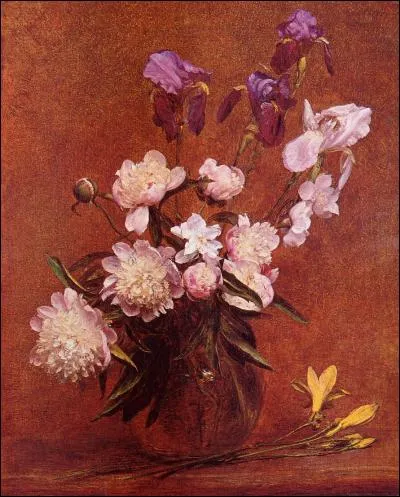 Qui a peint "Bouquet de pivoines et iris" ?