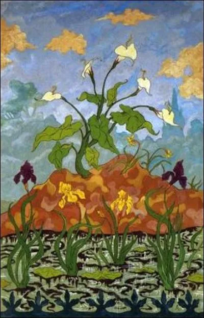 Qui a peint "Arums et iris violets et jaunes" ?