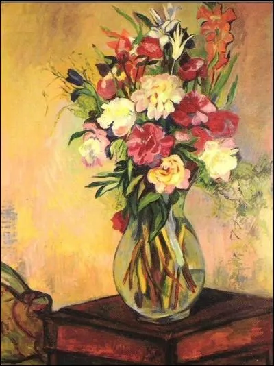 Qui a peint "Bouquet de roses, iris et glaïeuls" ?