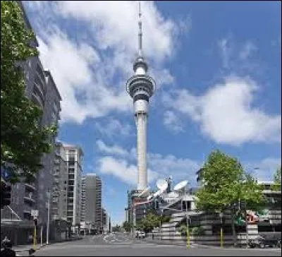 Dans quel pays se situe la tour appelée "Sky Tower" qui sert d'émetteur pour la télévision ainsi que la radio ?