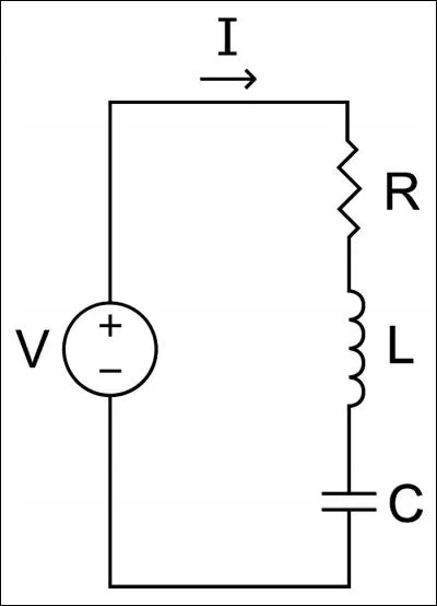 Soit le circuit représenté dans l'image ci-dessus. On considère la tension envoyée par le générateur une tension sinusoïdale de fréquence quelconque. Parmi ces affirmations concernant le circuit, choisissez la seule qui est fausse.