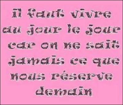 Comment peut-on définir la locution "vivre au jour le jour" ?