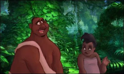 Qui sont ces personnages ? (Dans le film, c'est un éléphant et un singe qui sont amis avec un humain qui vit dans la jungle avec des singes)