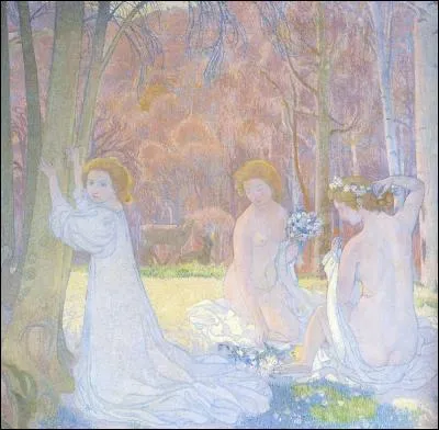 Qui a peint "Les figures dans un paysage de printemps" ?