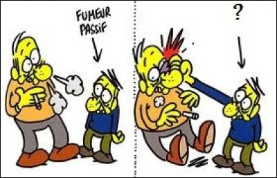 À gauche, un fumeur passif.
À droite, un __________ actif.