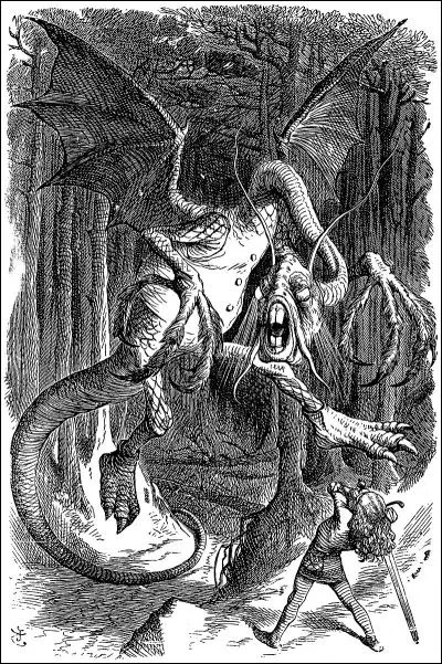 En 1871, qui a écrit le poème "Jabberwocky" dans lequel est décrit une sorte de dragon monstrueux appelé le Jabberwocky ?