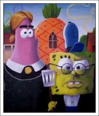 Qui joue le rôle de la femme dans cette adaptation très libre du tableau American Gothic de Grant Wood ?