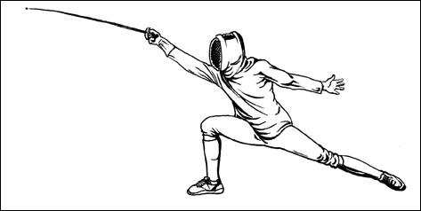 Comment appelle-t-on l'action de tendre le bras et de se propulser vers l'avant avec la jambe de devant ?