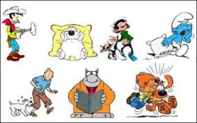 BD / Auteurs ↔ uvres. Complétez : Franquin et ... / Boule et Bill et .../ Peyo et...