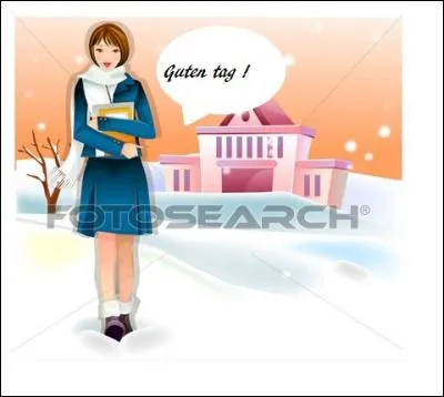 Après la récréation, Marion arrive dans la salle et dit "Guten tag" au professeur. Quelle matière a-t-elle ?