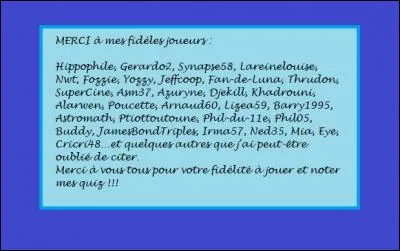 Question bonus : Comment dit-on le mot "merci" en anglais ?