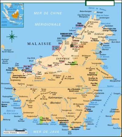 Sur quelle île indonésienne se situe la partie orientale de la Malaisie ?
