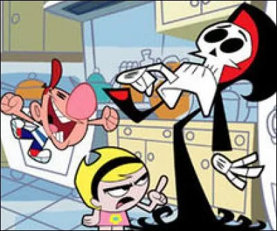 Comment s'appellent les deux enfants qui ont asservi le Faucheur dans un dessin animé diffusé entre 2003 et 2008 ?