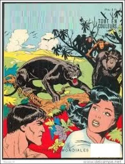 Qui doit affronter une panthère noire aux allures de monstre dans cette bande dessinée d'un autre temps ?