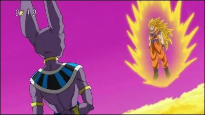 Quel pourcentage de sa puissance a utilisé Beerus contre Songoku sur la planète de Kaio ?