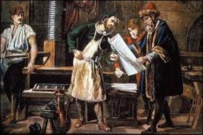Au cours de quel siècle, Gutenberg mit-il au point son dispositif d'imprimerie ?