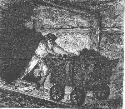 Tuyau de ventilation dans les galeries d'une mine :