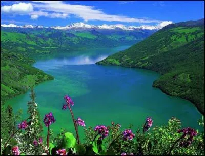 Ce lac est d'une beauté surréaliste, j'en ai le souffle coupé. Il se situe en Chine.