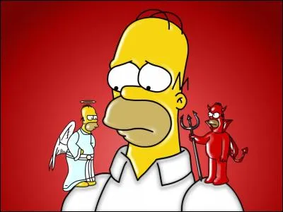 Gerardo2 semble apprécier cette image tirée des "Simpson". Le petit diable sur l'épaule d'Homer porte un trident. Un dieu de la mythologie grecque tenait également un trident, lequel ?