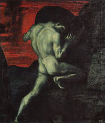 Dans la mythologie grecque qui doit pousser un rocher en haut d'une montagne ?