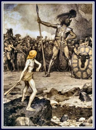 Jeune berger, terrassant violemment ce puissant colosse philistin lui permettant de devenir roi d'Israël, qui est-il ?
