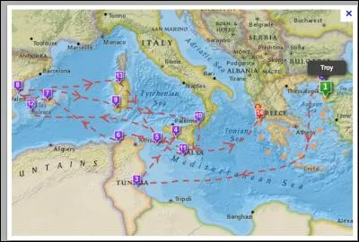 Un peu de géographie : combien d'étapes comporte le voyage d'Ulysse ?