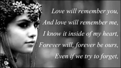 Avec qui devait-elle chanter sur "Love Will Remember" ?