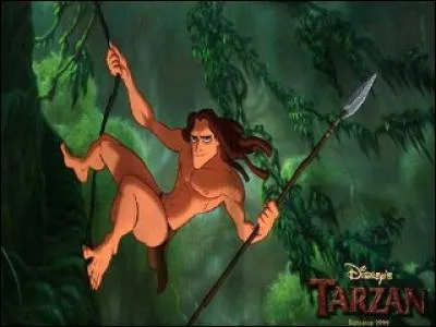 Sur cette image, que tient Tarzan dans sa main droite ? Quelle est l'anagramme de cette tige ?