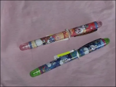 Sur l'image on voit deux stylos plumes à l'effigie de...