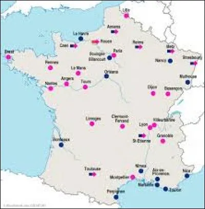 Laquelle de ces villes françaises mise en image est la plus au Sud ?