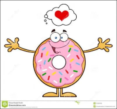 J'observe l'image et je vois : un donut avec une bulle en forme de coeur sur lui !