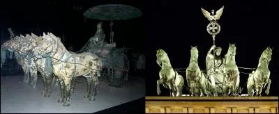 Voici un petit dialogue entre deux auriges : 
- Et voilà, c'est reparti. On va devoir utiliser les « quadriges ».
- Oui, et il y a le risque de subir beaucoup d'accidents ! 
Qu'est-ce qu'un « quadrige » ?