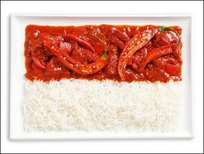 Du piment et du riz. J'adore ça, enfin si le piment ne pique pas trop. J'en ai mangé quand je suis parti...
