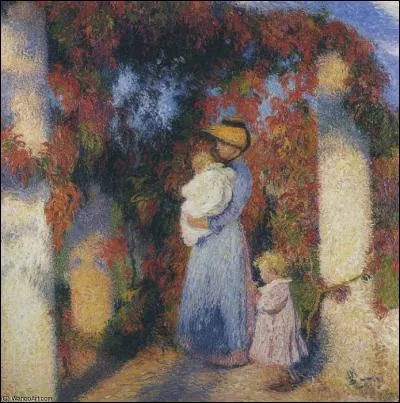 Qui a peint "Mère et enfants dans la pergola à Marquayrol" ?