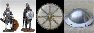 Ce roquart est un demi-solde, lorsqu'il était en activité, c'était un rondelier, on le voyait équipé de son rondache.
Que peuvent bien signifier les mots roquart, rondelier et rondache ?