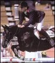 Cheval de saut d'obstacles, men&eacute; par Pierre Durand, champion olympique aux Jeux de S&eacute;oul en 1988 :
