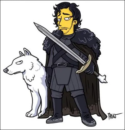 Son emblème, un loup blanc qu'il a adopté tout petit !