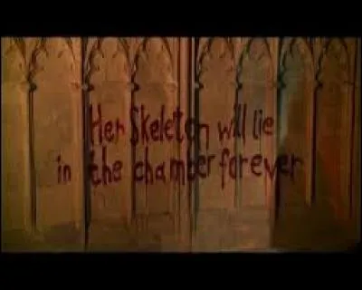 Qui se retrouve dans la chambre des secrets et a écrit les phrases de sang ?