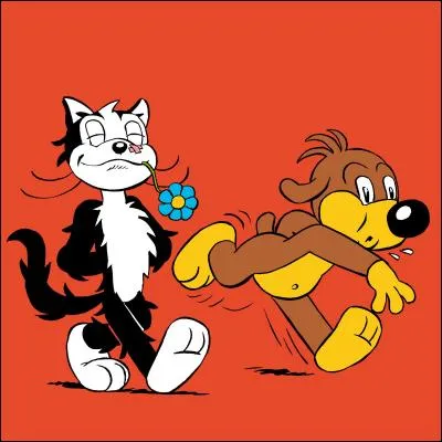 Hercule, le chat noir et blanc, marche. Son ami le chien court. Quel est son nom ? Découvre-le en ajoutant une lettre au mot "if".