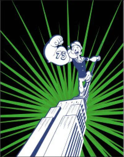 À l'occasion du 75e anniversaire de Popeye, un monument américain s'illumine en vert en référence à la couleur des épinards que mange Popeye. De quel monument s'agit-il ?