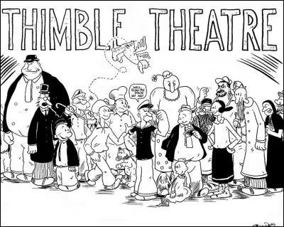 En quelle année apparaît le personnage de Popeye dans le comic strip "The Thimble Theatre" (créé par E. C. Segar) ?