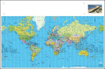 Selon ce planisphère, la Pologne se situe à l'ouest de l'Allemagne.