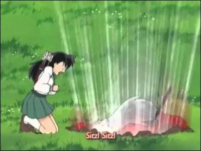 Quelle est la phrase magique que Kagome dit pour qu'Inuyasha se calme ?