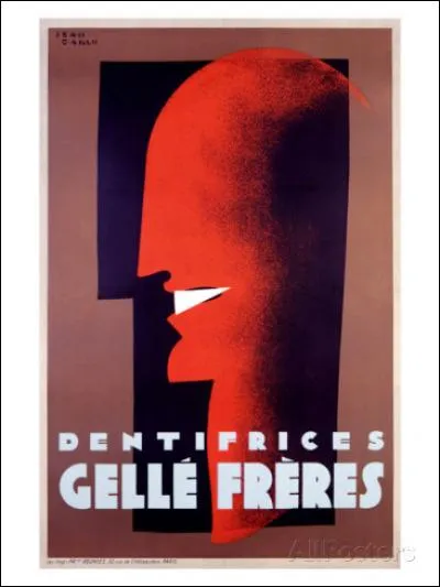 En quelle année Jean Carlu a-t-il créé son affiche "Dentifrices Gellé frères" ?