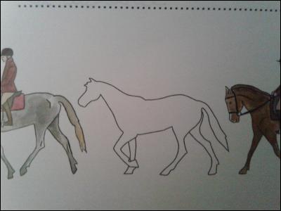Que représente le cheval du milieu?