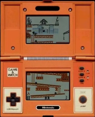 Qui lançait des tonneaux dans ce jeu électronique double écrans à la couleur orange caractéristique ?